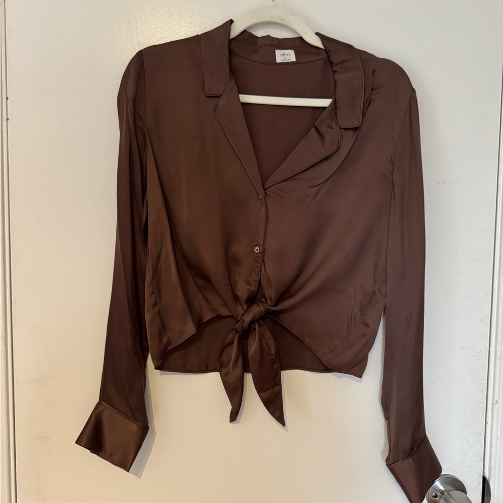 Aritzia Front Tie Blouse